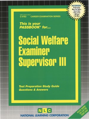cover image of Social Welfare Examiner Supervisor III